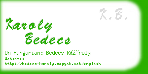 karoly bedecs business card